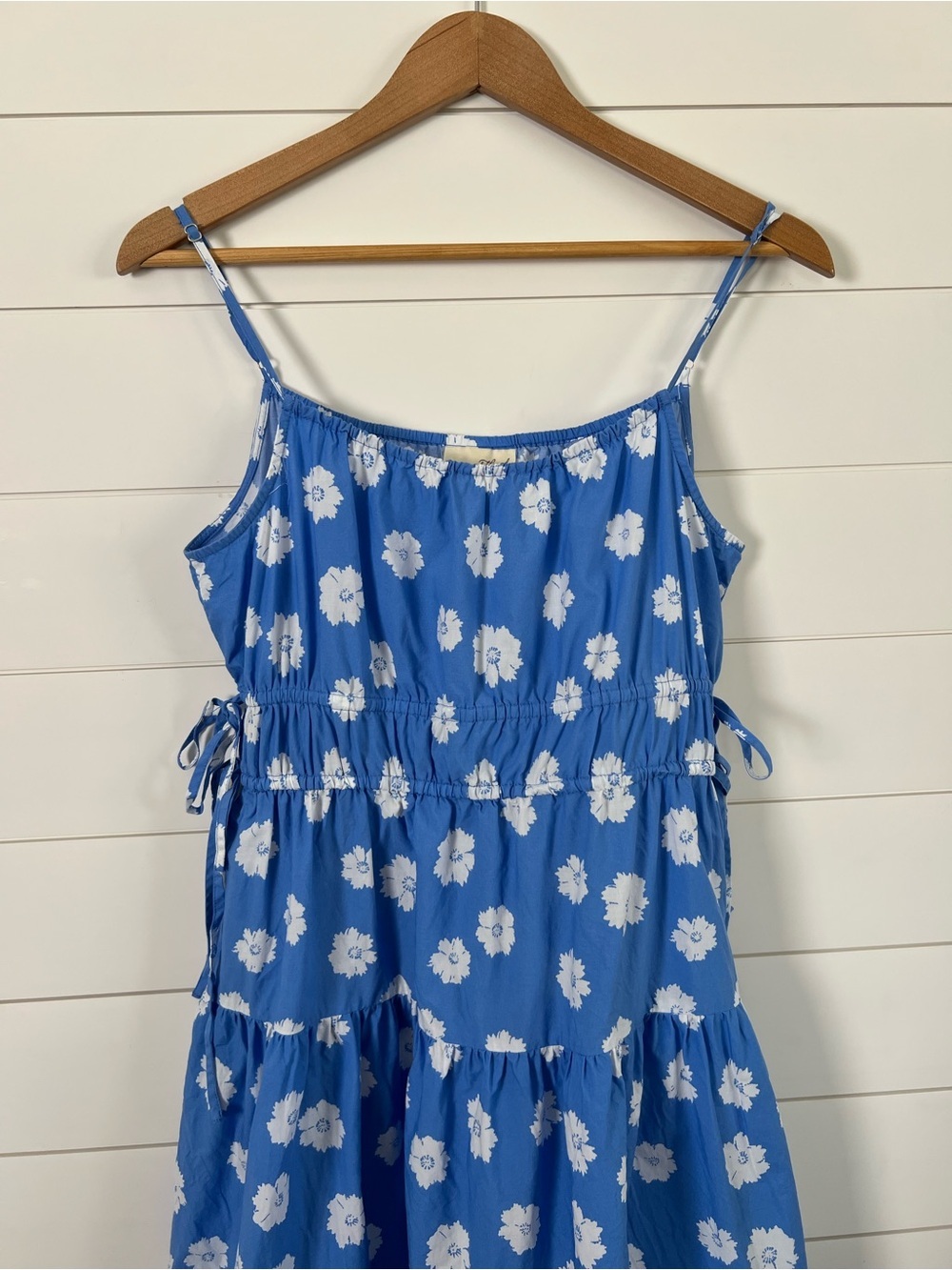 Universal Thread Floral Tiered Midi Sundress Womens Small 100% Cotton Ties - Picture 4 of 13
